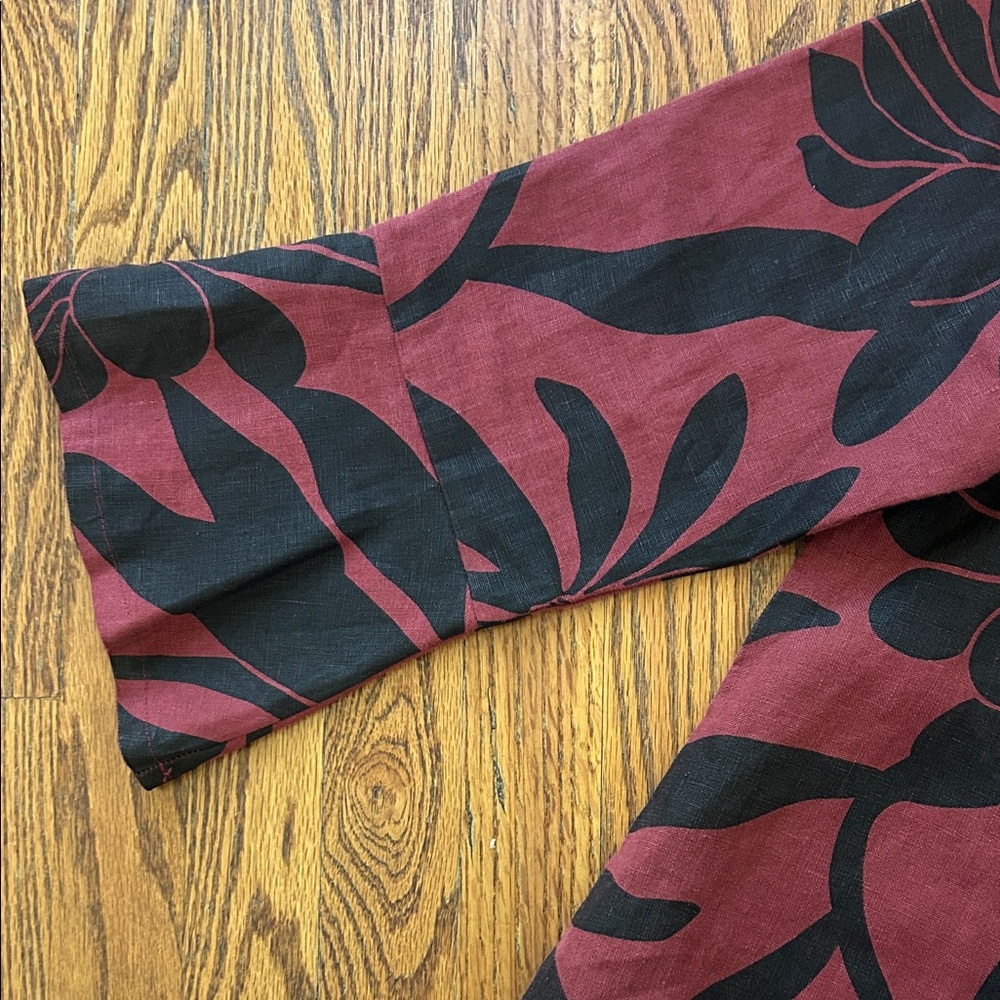 Bryn Walker Maroon and Black Floral Jacket - Picture 4 of 4